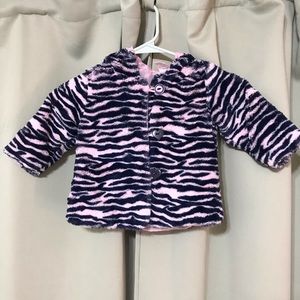 Beluga NY Zebra Print Soft Fur Coat
